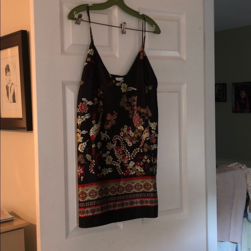 Necessary clothing black silk dress